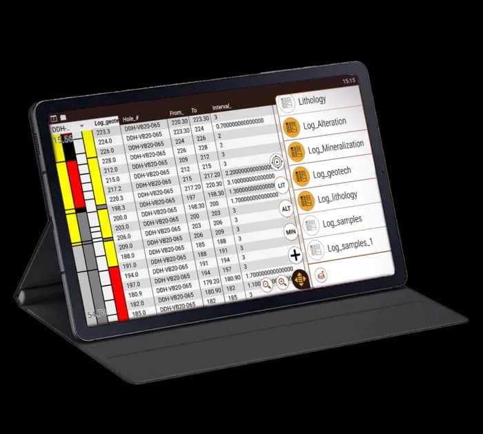 Geological mapping over satellite imagery on a tablet, with stylus