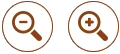 Zoom out and zoom in map buttons