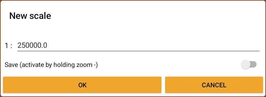 New scale dialog to set the map to an exact scale, for example 1:250,000
