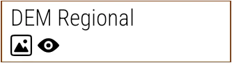 DEM Regional raster layer item in the layer menu, with its two control icons